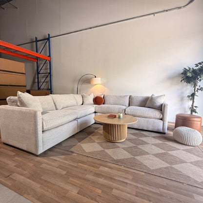 Brook Corner Sectional in Anquilla Ivory Performance Chenille — Kindred Couches