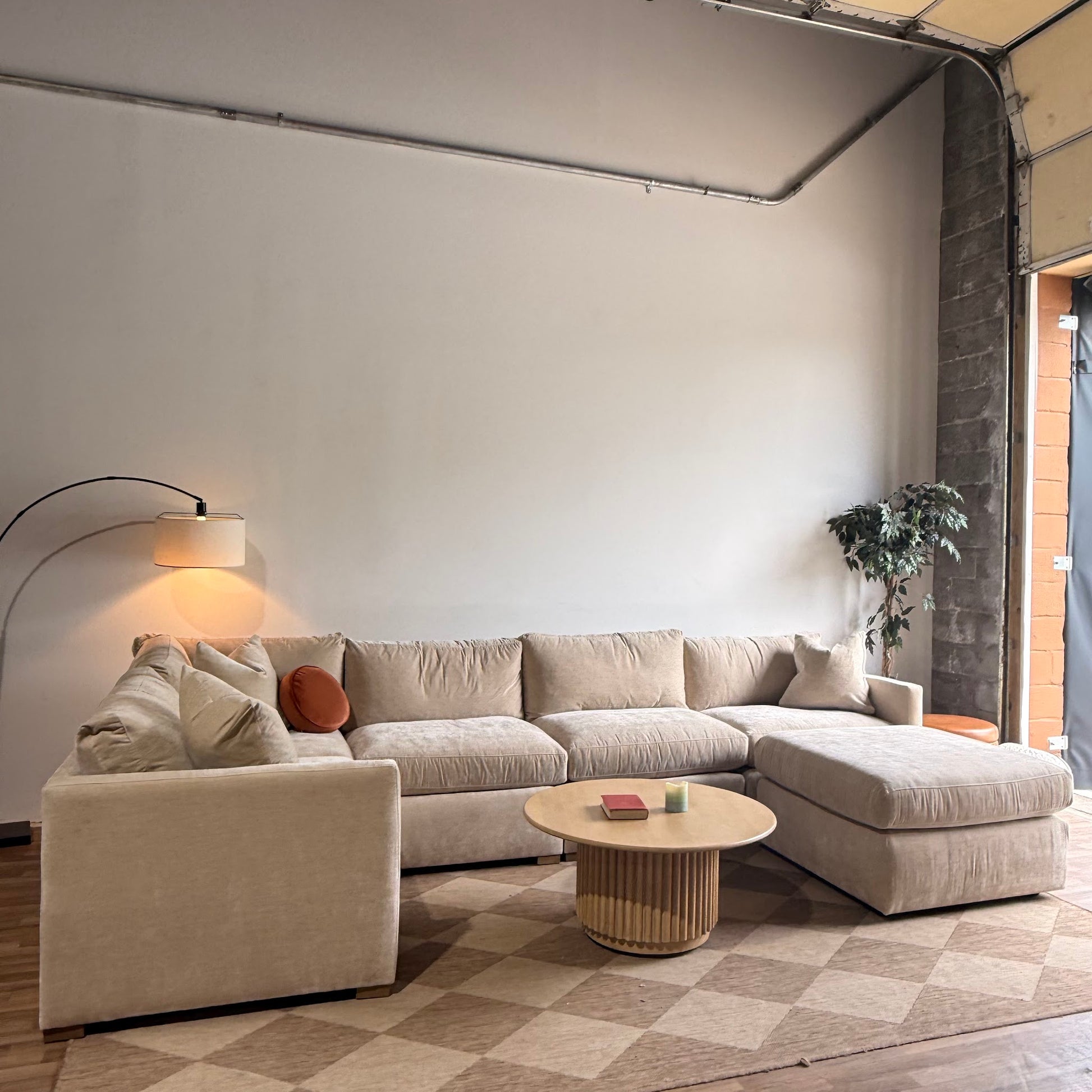 Brook U-Shape Enclosed Sectional - Milano Velvet