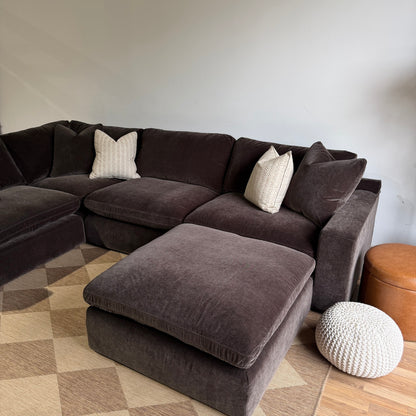 Woodland L-Shape Enclosed with Classic Ottoman from the right