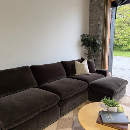 Woodland Double Chaise with Slim Ottomans from the left