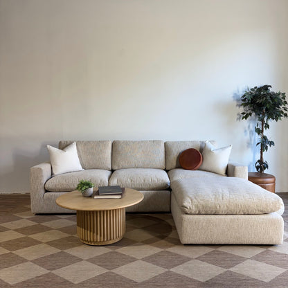 Cypress Sofa + Ottoman in Oatmeal Basketweave, front view
