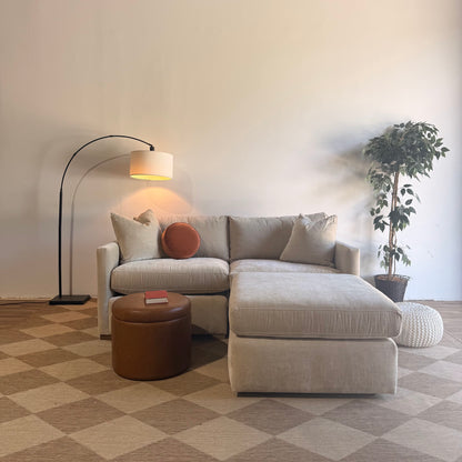 Brook Loveseat + Ottoman in Milano Sand Velvet — Kindred Couches