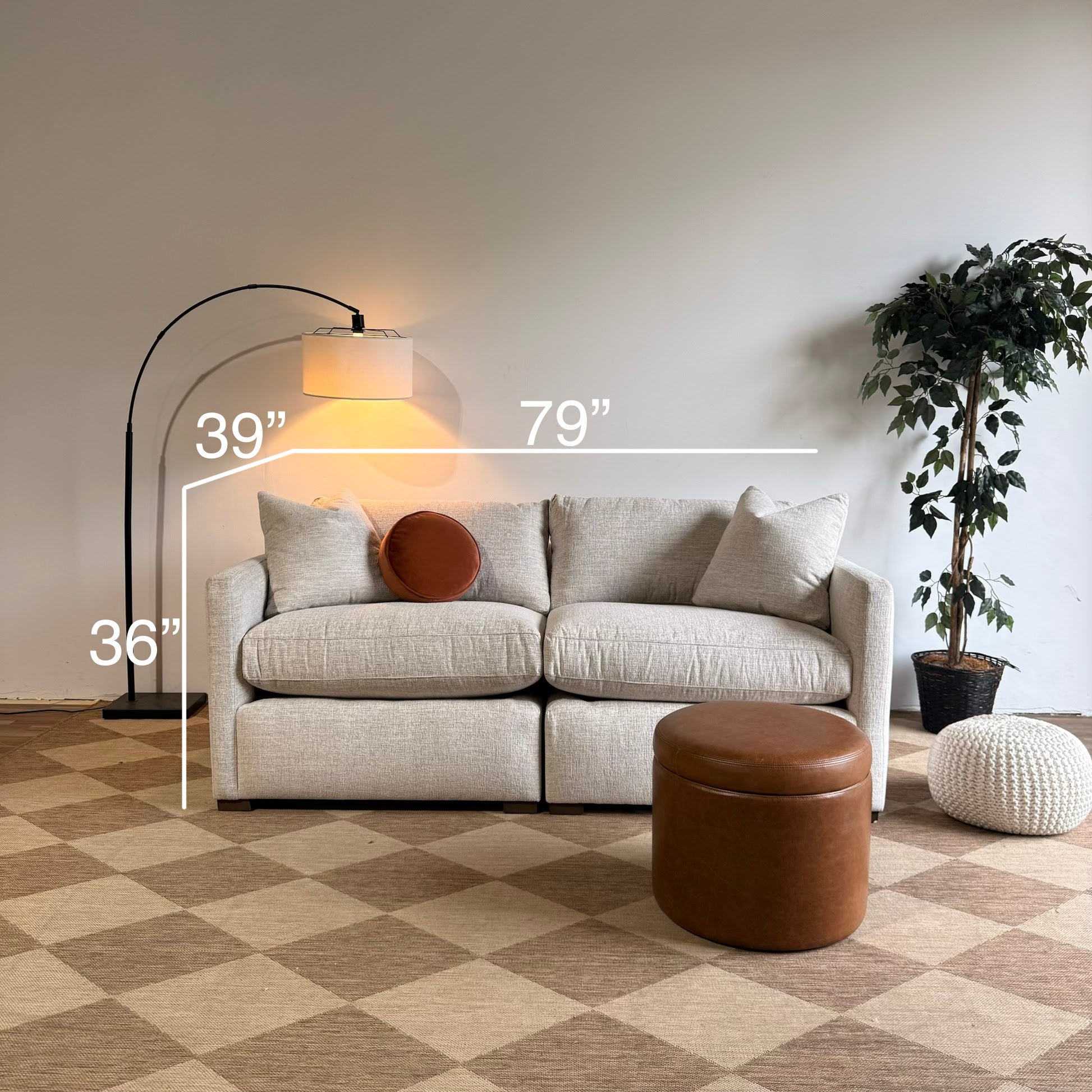 Brook Loveseat in Anquilla Ivory Performance Chenille — Kindred Couches