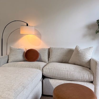 Brook Loveseat + Ottoman in Anquilla Ivory Performance Chenille — Kindred Couches