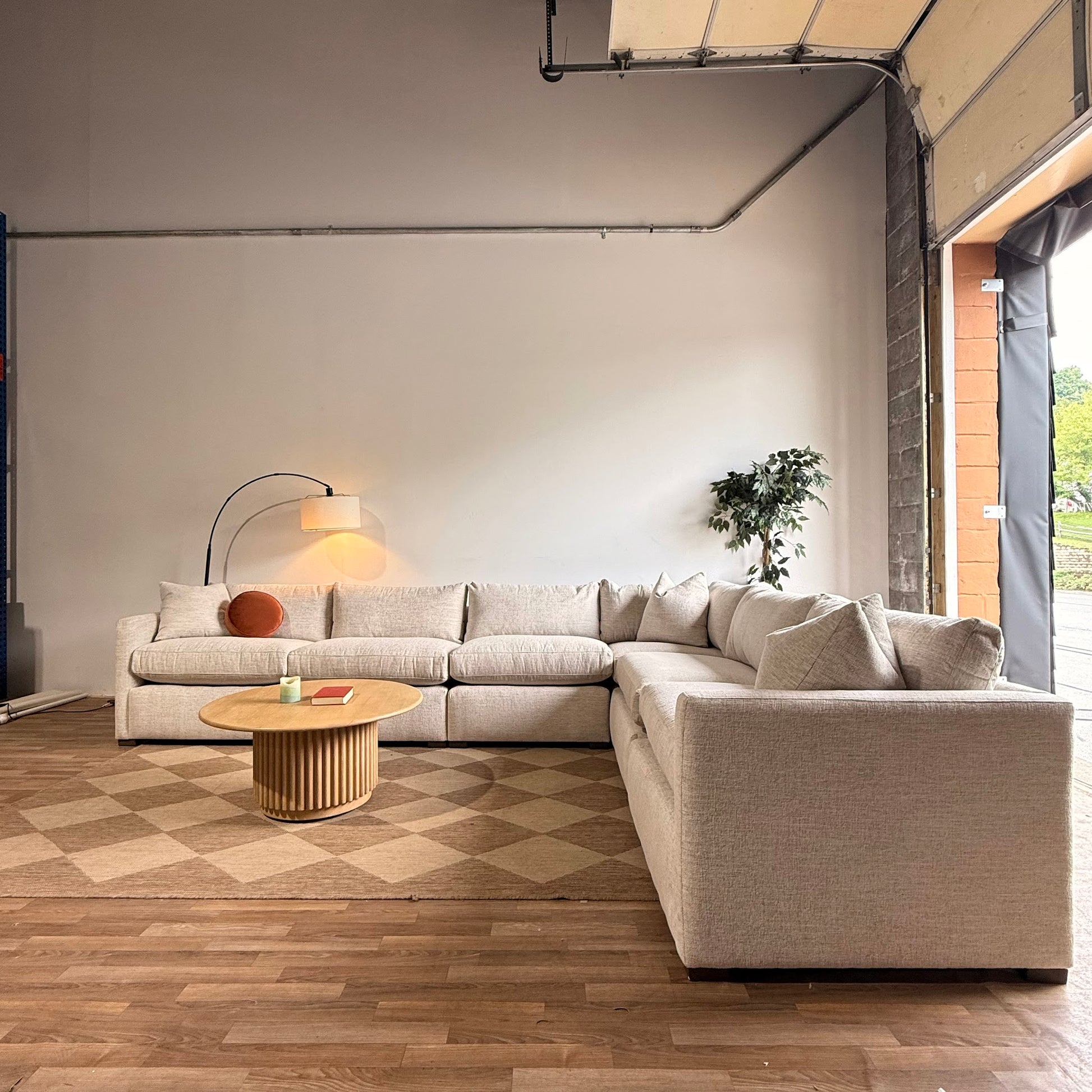 Brook Grand Corner Sectional in Anquilla Ivory Performance Chenille — Kindred Couches