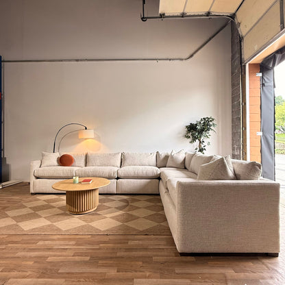 Brook Grand Corner Sectional in Anquilla Ivory Performance Chenille — Kindred Couches