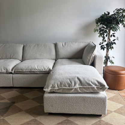Albany Park Kova Pillow Cushion Grand Corner in Alabaster Bouclé