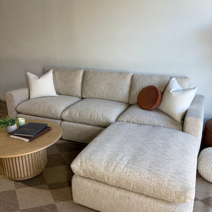 Cypress Sofa + Ottoman in Oatmeal Basketweave, right view