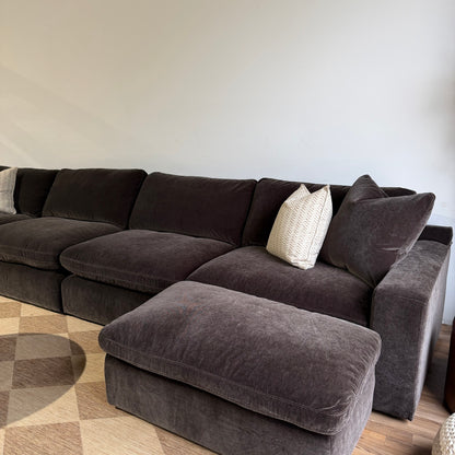 Woodland Double Chaise with Slim Ottomans cushions
