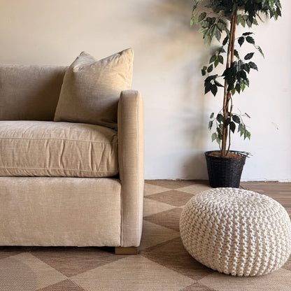 Brook Double Ottoman Long Sectional in Milano Sand Velvet — Kindred Couches