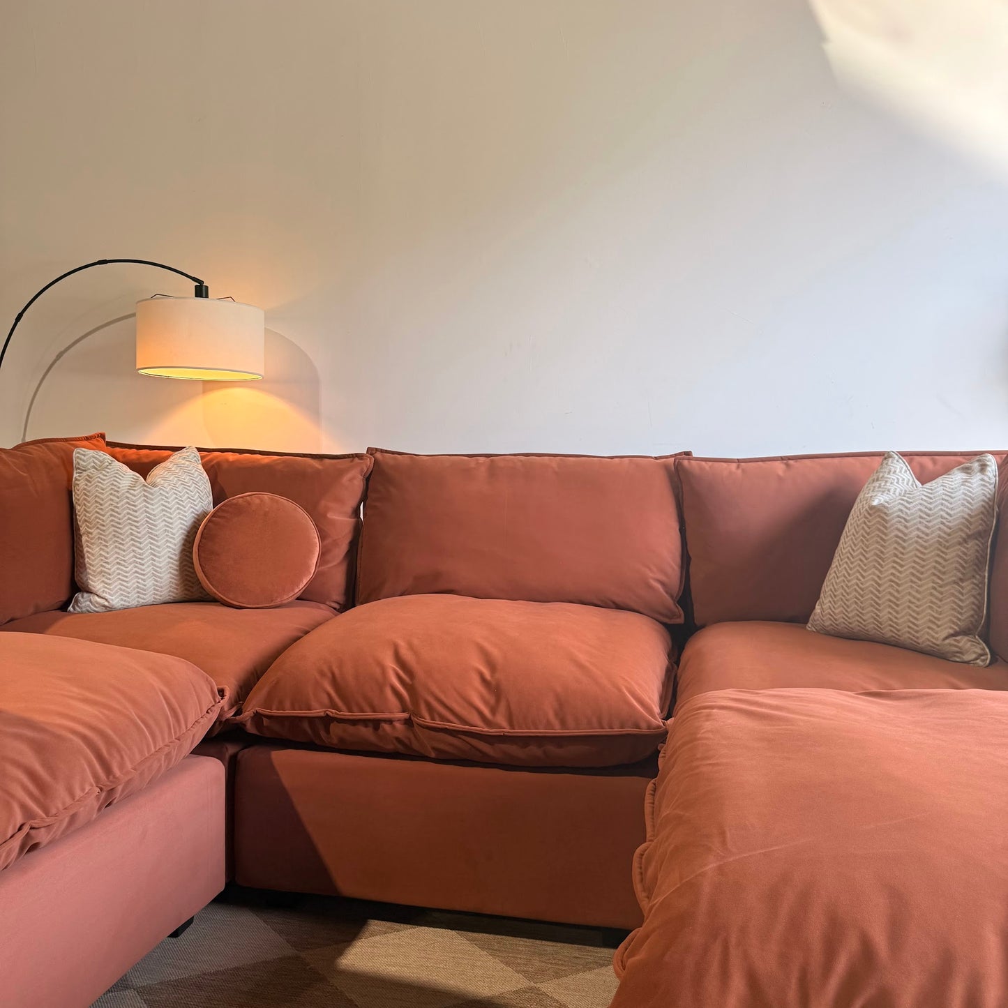 Albany Park Kova Enclosed L-Shape in Rust Velvet
