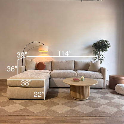 Brook Sofa + Ottoman in Milano Sand Velvet — Kindred Couches