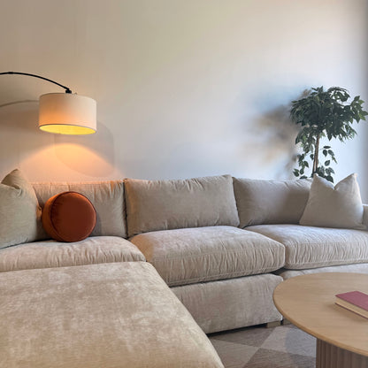 Brook Sofa + Ottoman in Milano Sand Velvet — Kindred Couches