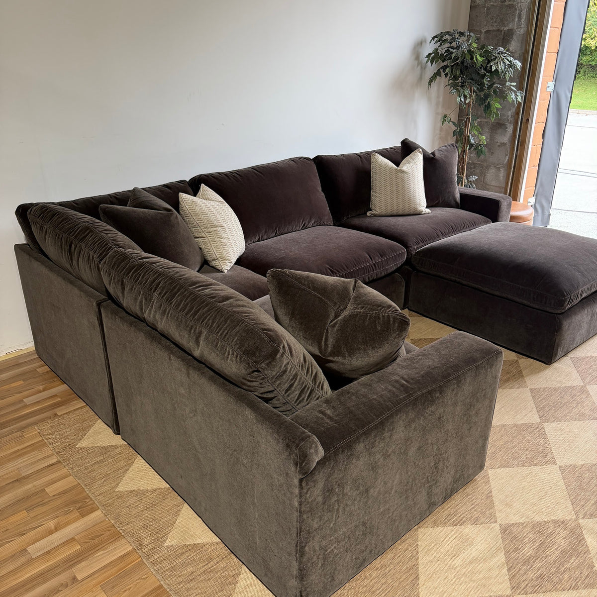 Woodland L-Shape Enclosed with Classic Ottoman from the left