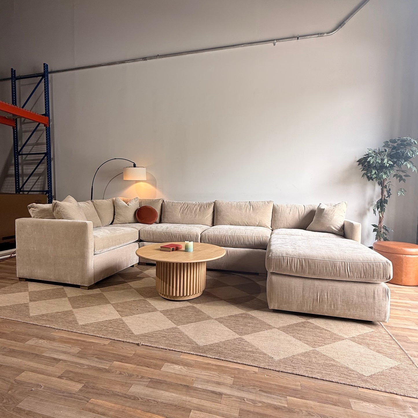 Brook U-Shape Enclosed Sectional - Milano Velvet