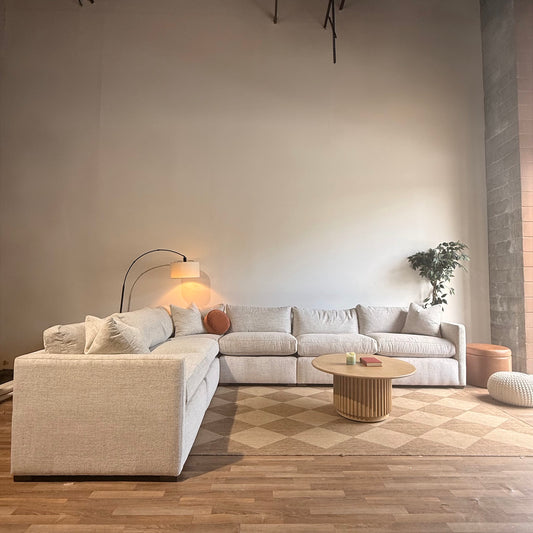 Brook Grand Corner Sectional in Anquilla Ivory Performance Chenille — Kindred Couches