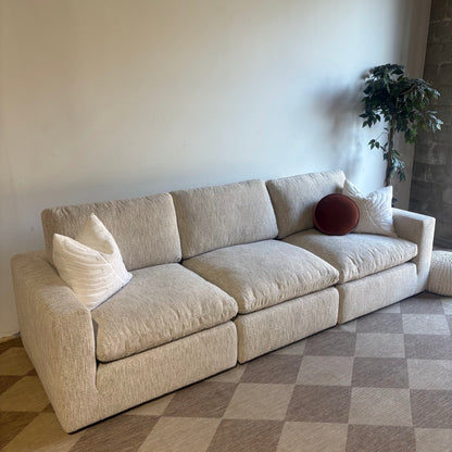 Cypress Sofa in Oatmeal Basketweave, left view