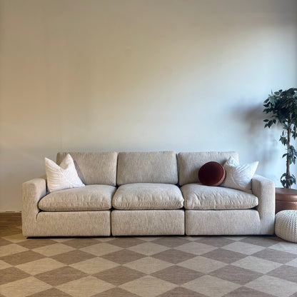 Cypress Sofa in Oatmeal Basketweave, front view