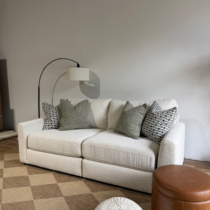 Oak Loveseat in Performance Snow Boucle by Kindred Couches