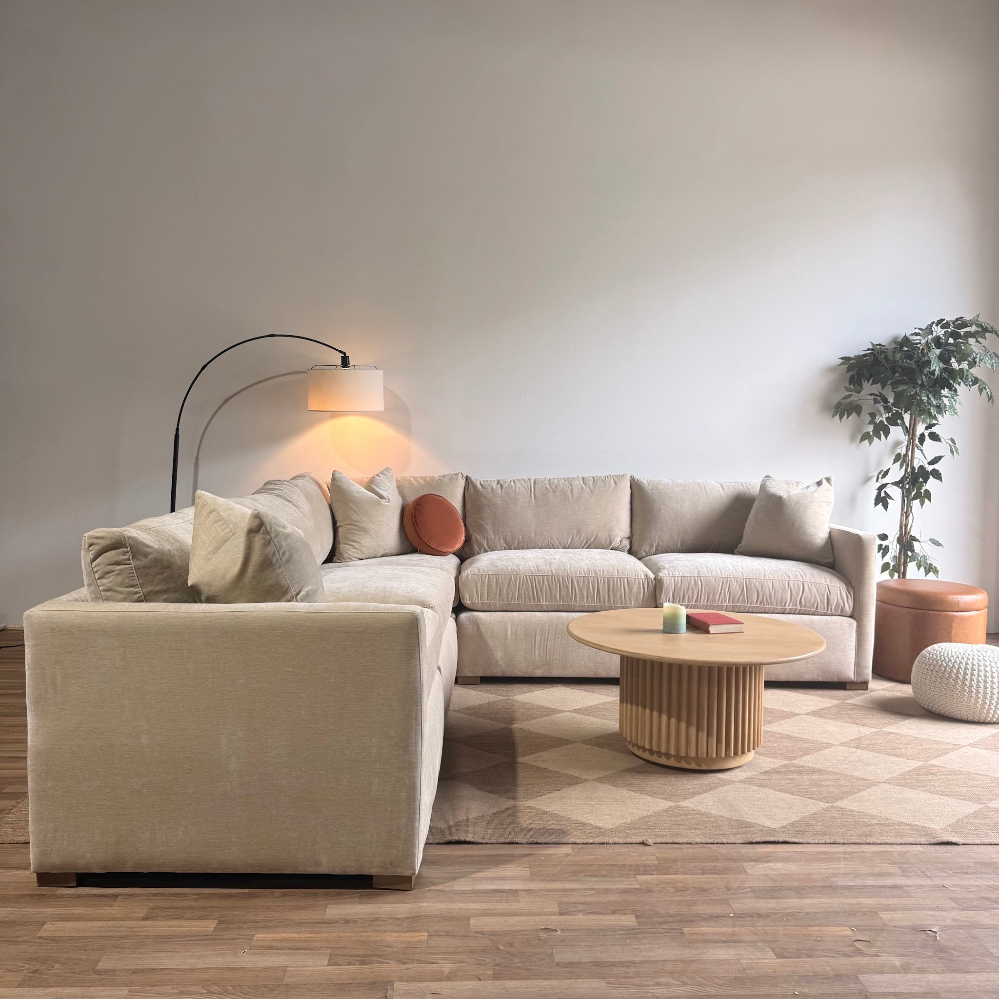 Brook Corner Sectional in Milano Sand Velvet — Kindred Couches