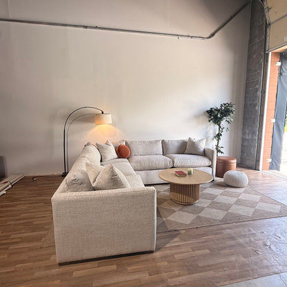 Brook Corner Sectional in Anquilla Ivory Performance Chenille — Kindred Couches