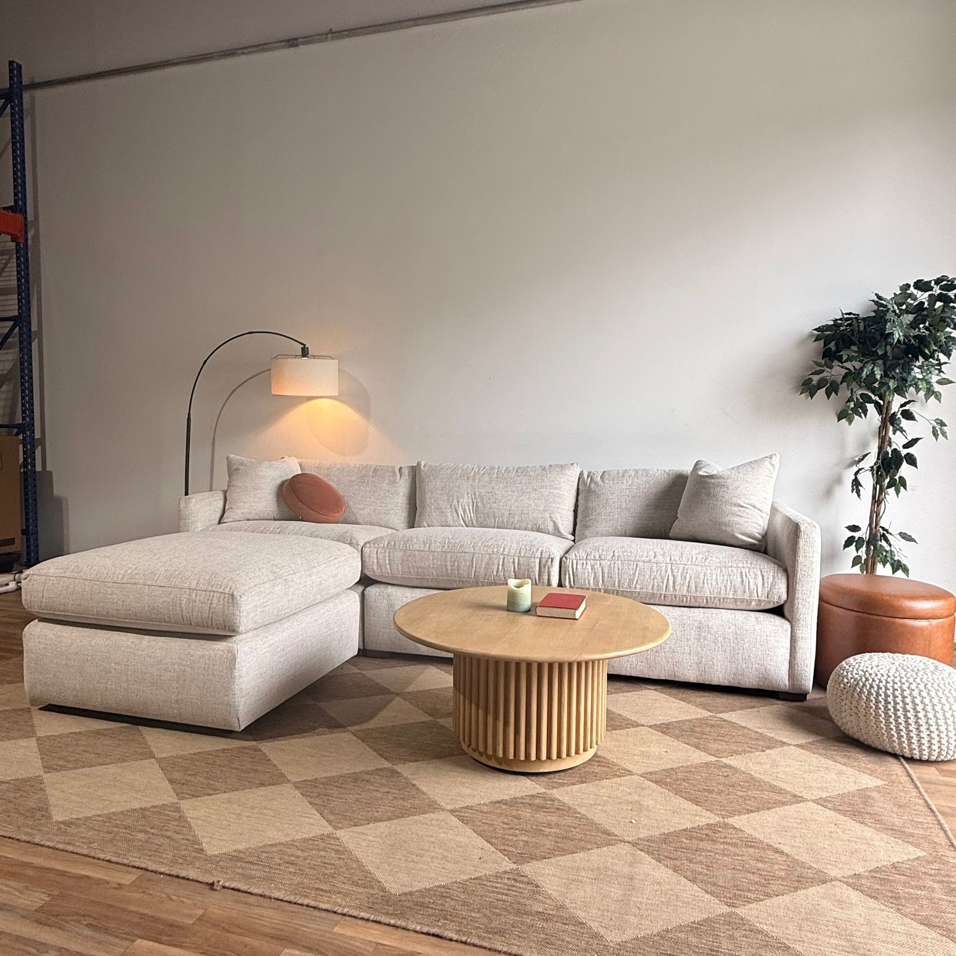 Brook Sofa + Ottoman in Anquilla Ivory Performance Chenille — Kindred Couches