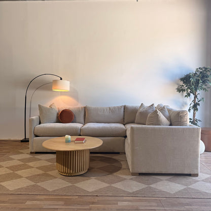 Brook L-Shape Enclosed Sectional in Milano Sand Velvet — Kindred Couches