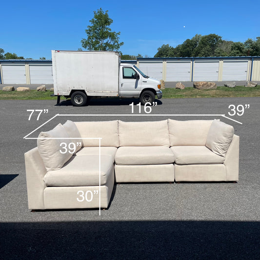 Bassett Beckham 4-piece sectional in beige