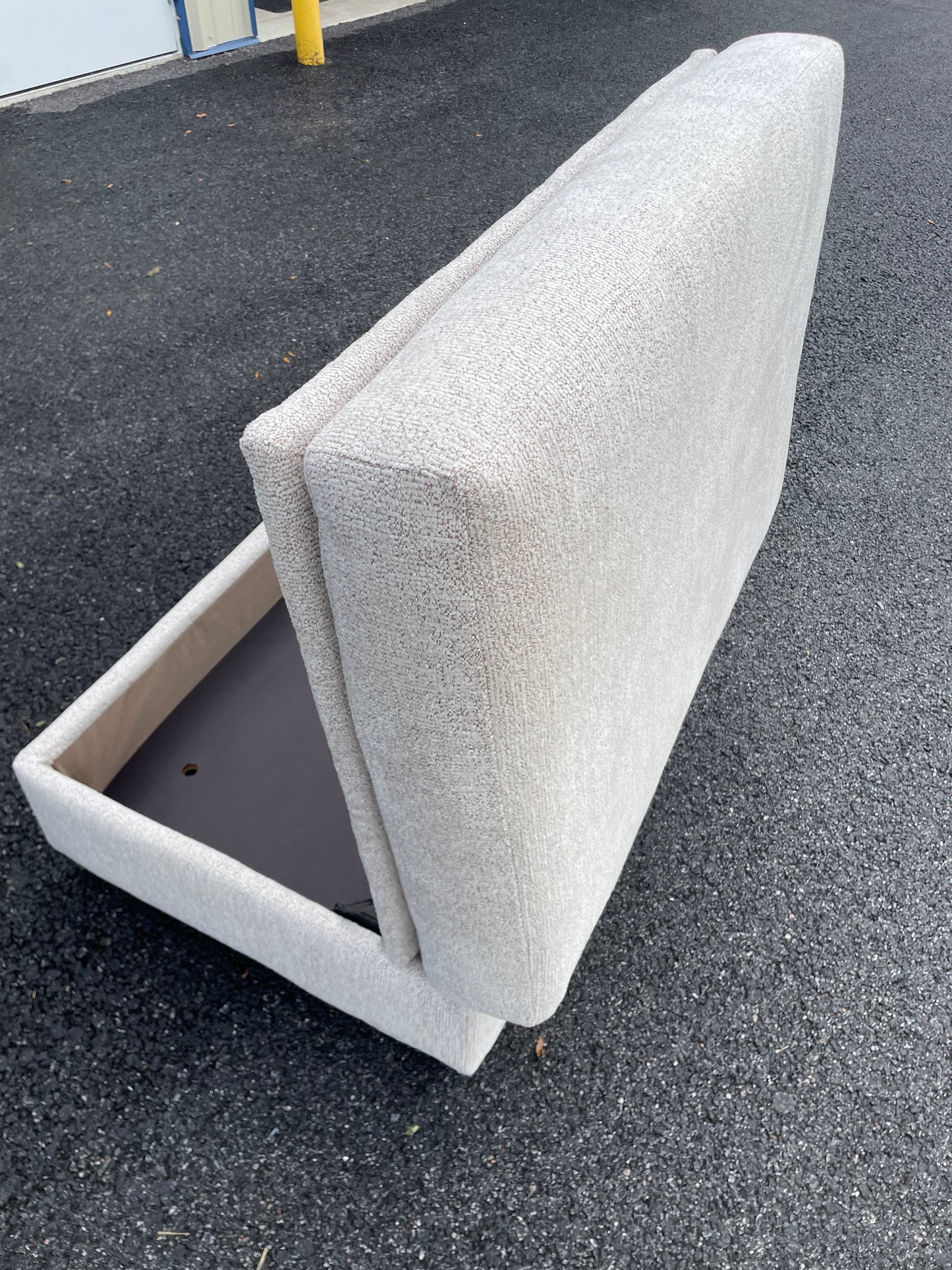 Conrad Storage Ottoman in beige Sand Fabric