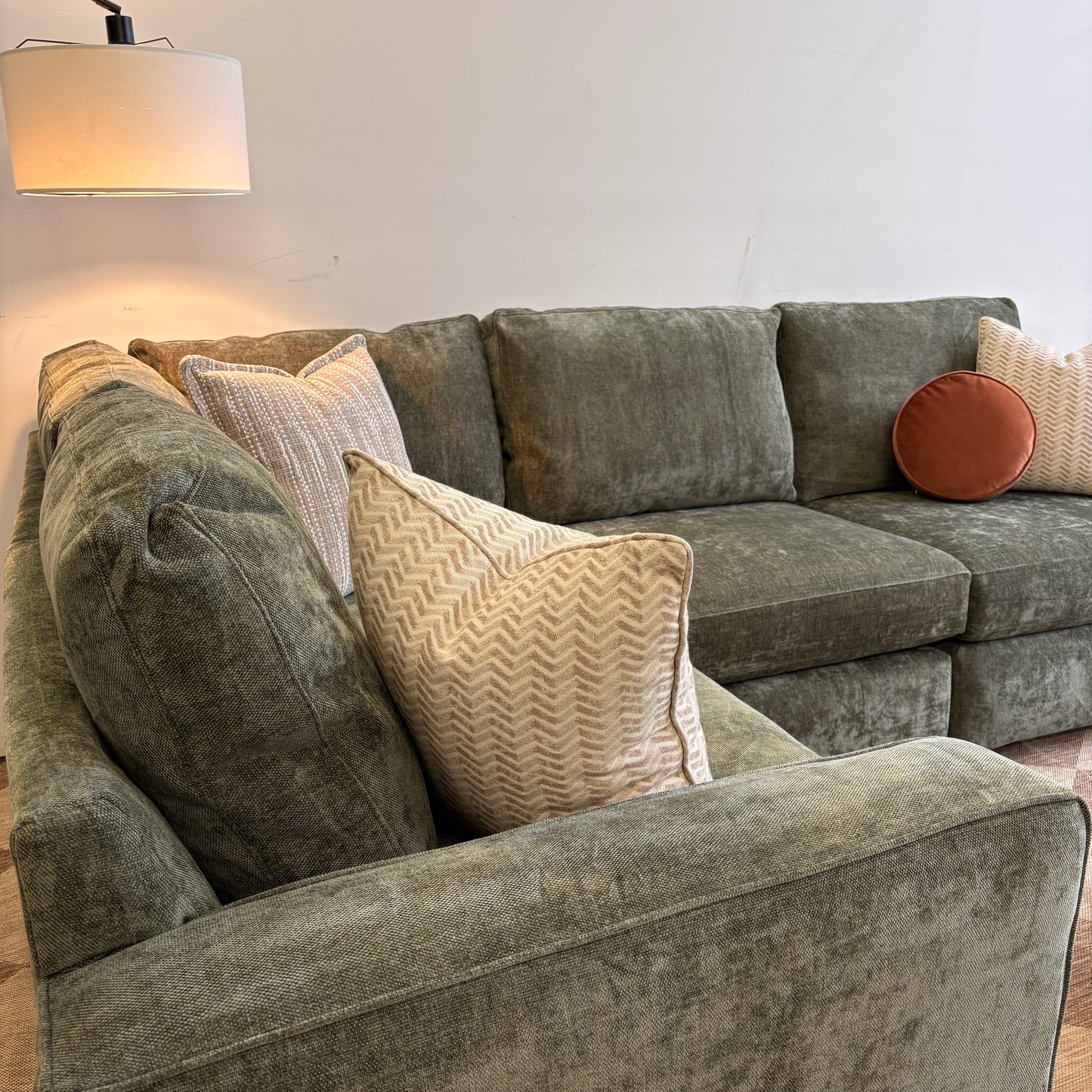 Atlas Modular L-Shape Enclosed in Green Chenille