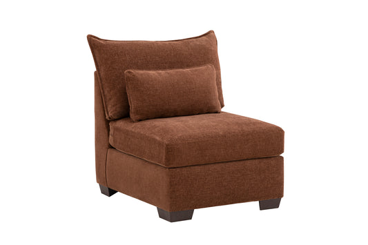 Ambler Armless in Rust Red Chenille