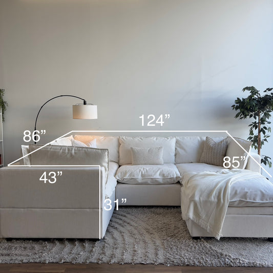 Albany Park Kova Modular 5 Pc sectional in performance Linen Sand