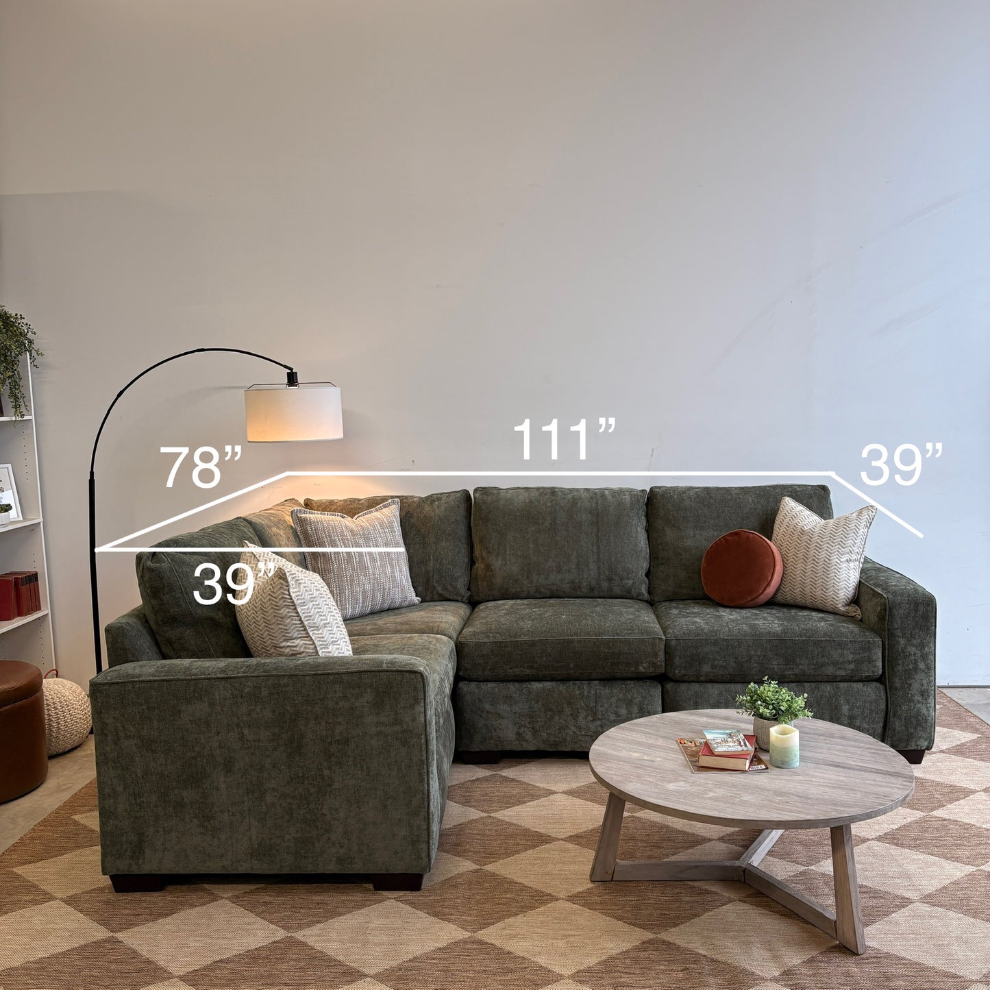 Atlas Modular L-Shape Enclosed in Green Chenille