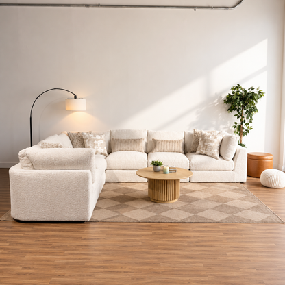 Georgia Grand Corner Sectional in Cream Boucle