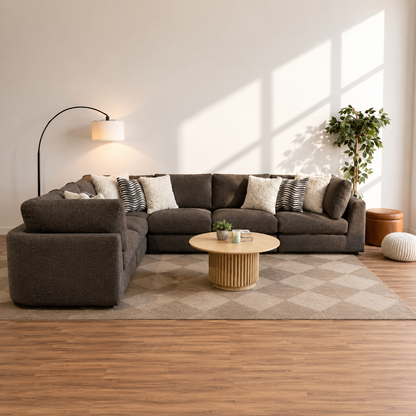 Georgia Grand Corner Sectional in Cream Boucle