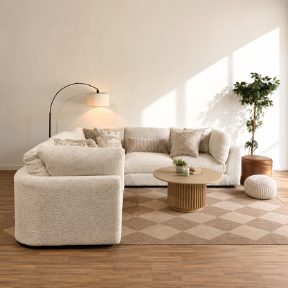 Georgia Corner Sectional in Cream Boucle