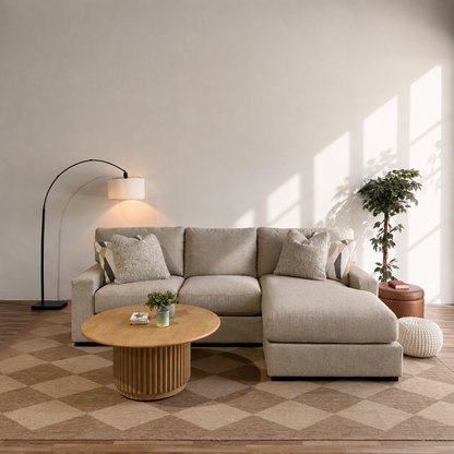 Arlo Right Chaise Sectional in Beige — Kindred Couches
