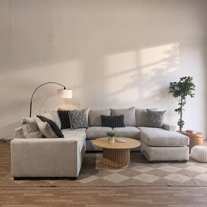 Carter Sectional in Beige Fabric