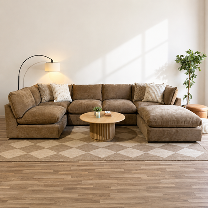 Mesa U-Shape Sectional in Sage Green Chenille