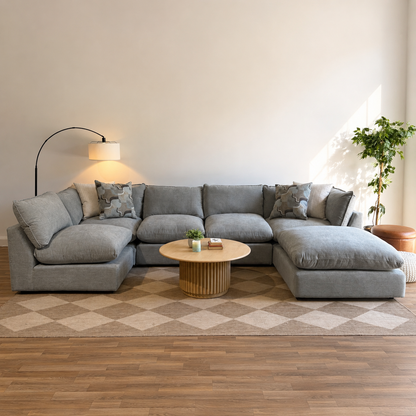 Mesa U-Shape Sectional in Sage Green Chenille