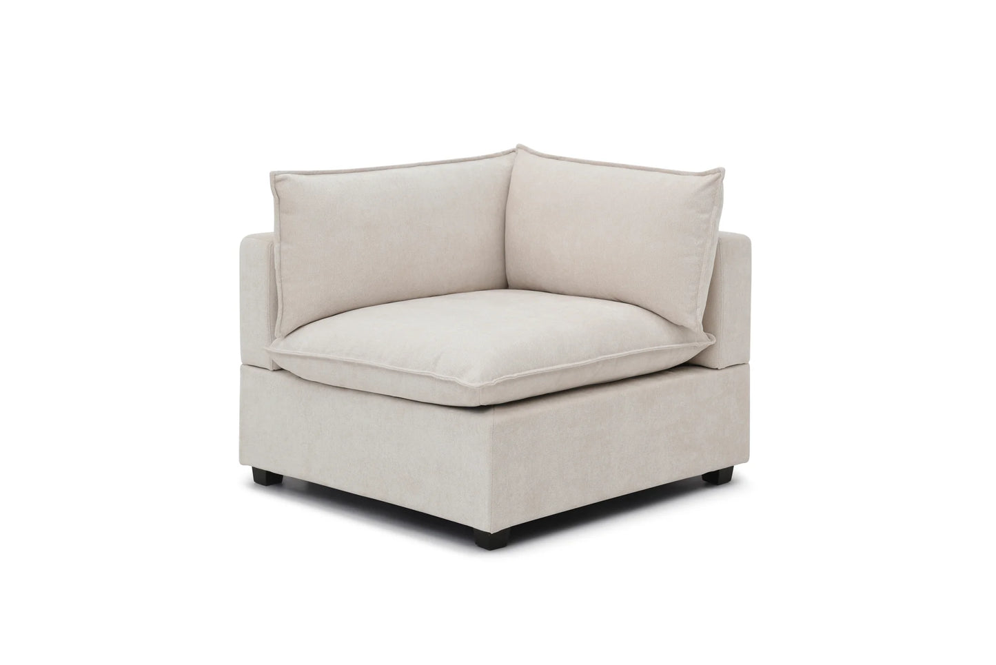 Bellamia Ottoman in Cream Performance Chenille