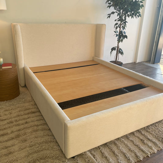 Interior Define Graham Queen size Bed in Cream Performance Fabric