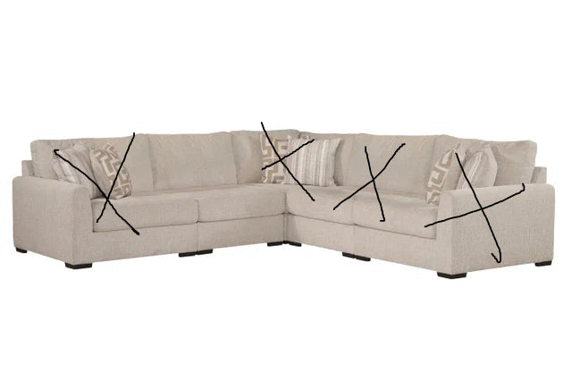 Willow Armless Module Piece in Beige Fabric