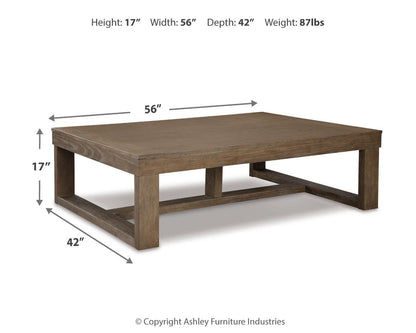 Sutton Coffee Table dimension diagram