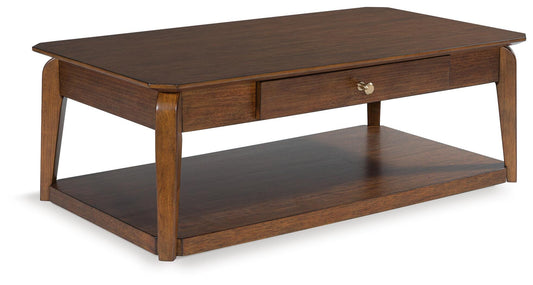 Trenmour Rectangular Cocktail Table angle view, closed