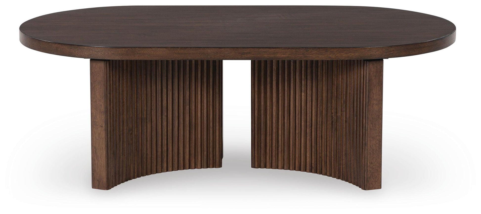 Korestone Oval Cocktail Table head-on view