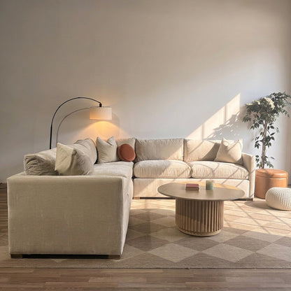 Brook Corner Sectional in Milano Sand Velvet — Kindred Couches
