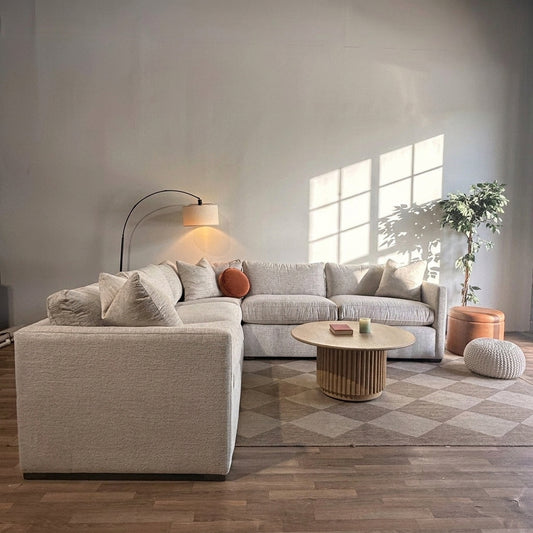 Brook Corner Sectional in Anquilla Ivory Performance Chenille — Kindred Couches