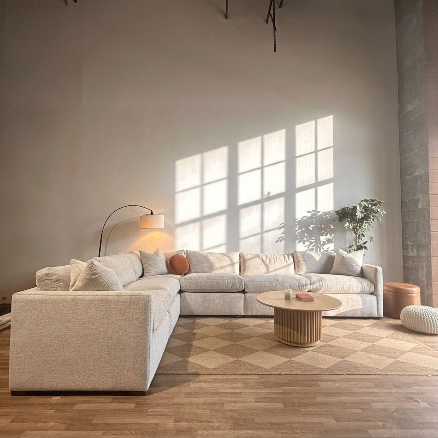 Brook Grand Corner Sectional in Anquilla Ivory Performance Chenille — Kindred Couches