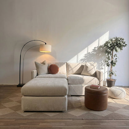Brook Loveseat + Ottoman in Milano Sand Velvet — Kindred Couches